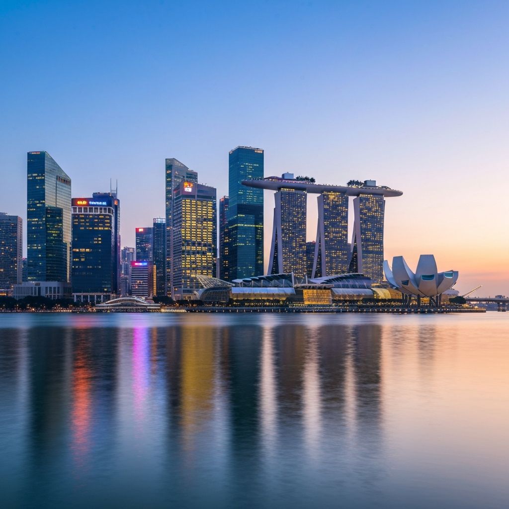 Singapore skyline and global professionals